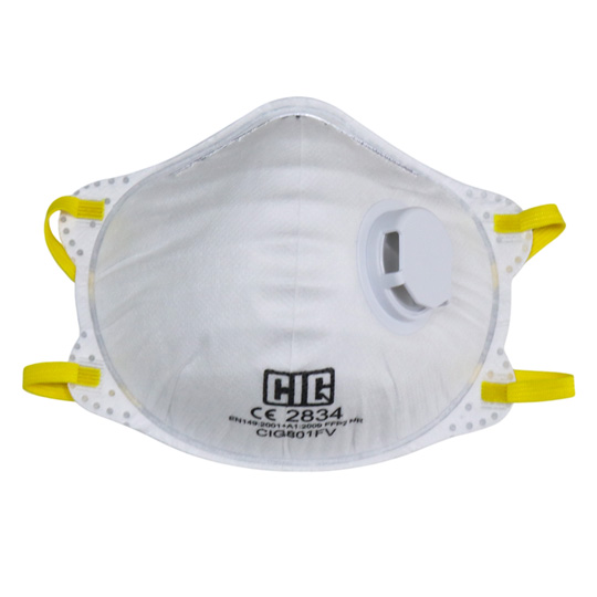 CIG801FV CIG901F FFP2 NR valved filtering half mask (yellow straps)