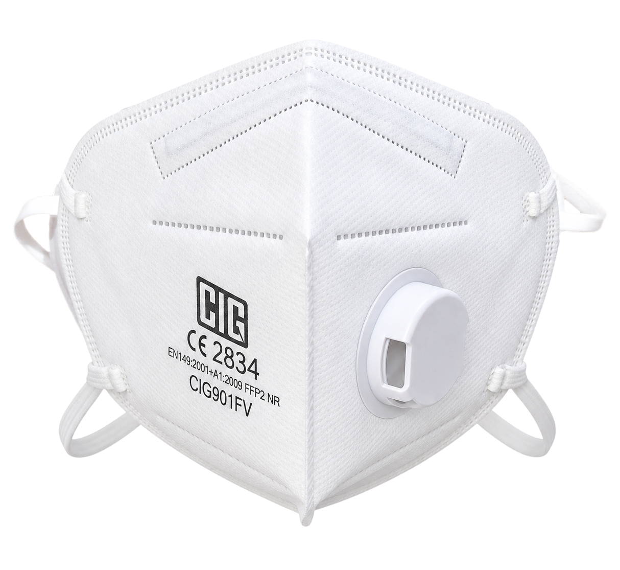 CIG901FV FFP2 NR valved filtering half mask (white straps)